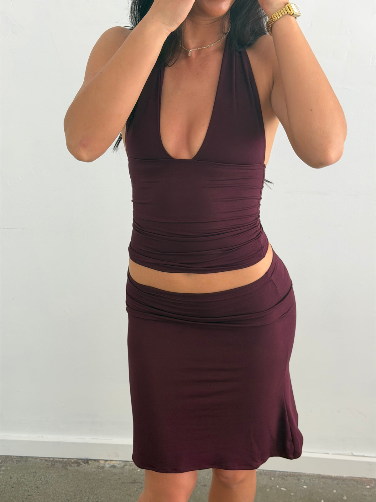 The Sloane Skirt (Black Berry)